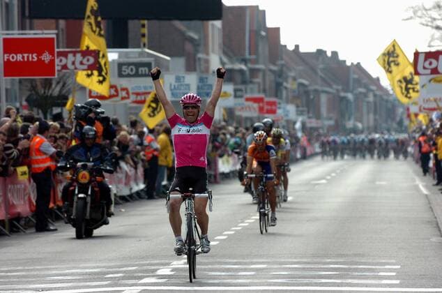 Roger Hammond (Großbritannien T Mobile) belegt Platz 2 bei Gent Wevelgem 2007 - Radsport Herren Gent Wevelgem 2007, Straßenradsport, Straße, Rad, Gruppe Deinze - Wevelgem Freude, Begeisterung, Radsport Herren Gent Wevelgem 2007, Straßenradsport, Straße, Rad, Gruppe Deinze - Wevelgem Freude, Begeisterung,