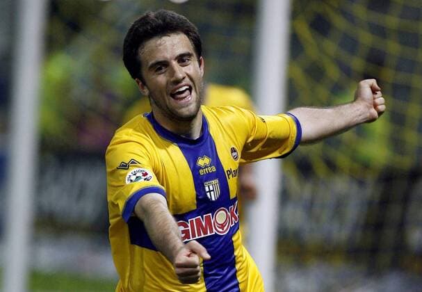 Giuseppe Rossi (Parma) - Torjubel -  Fußball Herren Serie A 2006 2007, 1. Italienische Liga, FC Parma, AC Einzelbild Parma Freude, Fußball Herren Serie A 2006 2007, 1. Italienische Liga, FC Parma, AC Einzelbild Parma Freude,