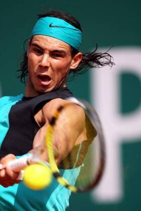 Rafael Nadal (Spanien) -  (pan19971) Tennis Herren Monte Carlo Open 2007, Masters Series, ATP Tour, Finale, Endspiel Einzelbild Monte Carlo Dynamik, Tennis Herren Monte Carlo Open 2007, Masters Series, ATP Tour, Finale, Endspiel Einzelbild Monte Carlo Dynamik,  