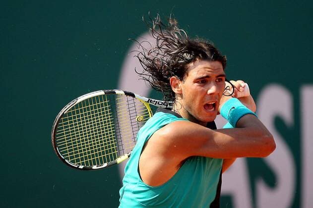 Rafael Nadal (Spanien) -  (pan19971) Tennis Herren Monte Carlo Open 2007, Masters Series, ATP Tour, Finale, Endspiel Einzelbild Monte Carlo Dynamik, Tennis Herren Monte Carlo Open 2007, Masters Series, ATP Tour, Finale, Endspiel Einzelbild Monte Carlo Dynamik,  