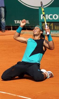 Rafael Nadal (Spanien) gewinnt das Finale der Monte Carlo Open 2007 Tennis Herren Monte Carlo Open 2007, Masters Series, ATP Tour, Finale, Endspiel Einzelbild Monte Carlo Glück Freude, Begeisterung, Tennis Herren Monte Carlo Open 2007, Masters Series, ATP Tour, Finale, Endspiel Einzelbild Monte Carlo Glück Freude, Begeisterung,