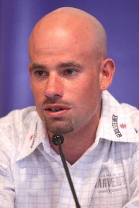 Stefan Schumacher (Deutschland Gerolsteiner) während der Pressekonferenz Radsport WM Herren Vorschau WM 2007, Straßenradsport, Straße, Rad, Pressetermin Porträt Frankfurt M. Radsport WM Herren Vorschau WM 2007, Straßenradsport, Straße, Rad, Pressetermin Porträt Frankfurt M.