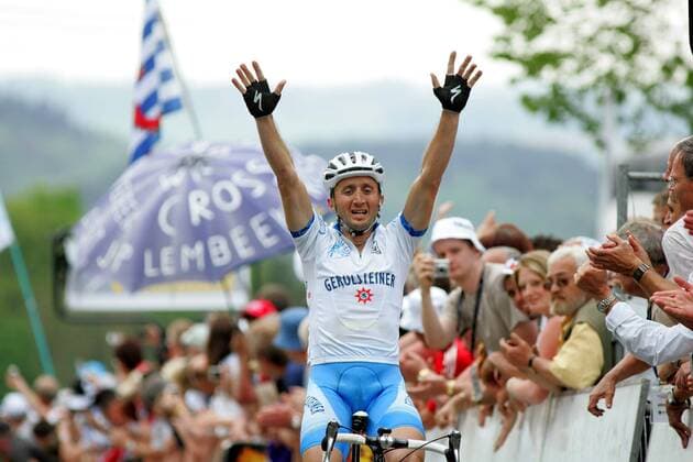 Davide Rebellin (Italien Gerolsteiner) - Sieger des Fleche Wallonne 2007 - Radsport Herren Fleche Wallonne 2007, Wallonischer Pfeil, Wallonien, ProTour, Straßenradsport, Straße, Rad Einzelbild Charleroi - Huy Freude, Radsport Herren Fleche Wallonne 2007, Wallonischer Pfeil, Wallonien, ProTour, Straßenradsport, Straße, Rad Einzelbild Charleroi - Huy Freude,