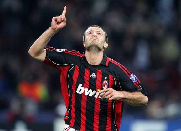 Alberto Gilardino (AC Mailand) - Torjubel -  Fußball EC 1 Herren Champions League 2006 2007, AC Milan, Halbfinale Einzelbild Halbfinale Mailand Unterwerfung, Freude, Fußball EC 1 Herren Champions League 2006 2007, AC Milan, Halbfinale Einzelbild Halbfinale Mailand Unterwerfung, Freude,