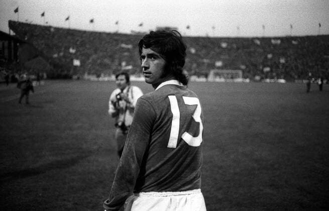 Gerd Müller (BR Deutschland) - Schulterblick Fußball Länderspiel Herren EM 1972, Nationalmannschaft, Nationaltrikot, BRD, Halbfinale, Vneg Vsw Einzelbild Deurne Antwerpen Fußball Länderspiel Herren EM 1972, Nationalmannschaft, Nationaltrikot, BRD, Halbfinale, Vneg Vsw Einzelbild Deurne Antwerpen