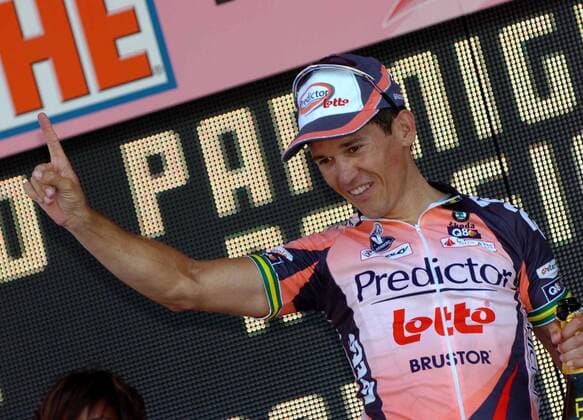 Robbie McEwen (Australien Predictor Lotto) gewinnt die 2. Etappe des Giro dItalia 2007 -  Radsport Herren 90. Giro dItalia 2007, d Italia, ProTour, Straßenradsport, Straße, Rad Einzelbild 2. Etappe: Tempio Pausania - Bosa Freude, Radsport Herren 90. Giro dItalia 2007, d Italia, ProTour, Straßenradsport, Straße, Rad Einzelbild 2. Etappe: Tempio Pausania - Bosa Freude,