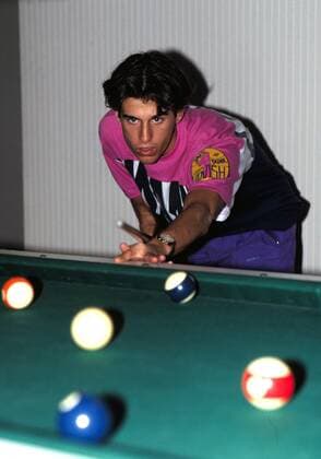 Mehmet Scholl (Deutschland Karlsruhe) beim Billard Fußball 1. BL Herren Saison 1990 1991, Karlsruher SC, KSC Einzelbild Karlsruhe Fußball 1. BL Herren Saison 1990 1991, Karlsruher SC, KSC Einzelbild Karlsruhe