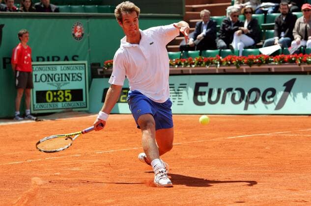 Richard Gasquet (Frankreich) -  (pan20475) Tennis Herren French Open 2007, Grand Slam, ATP Tour Einzelbild Roland Garros Paris Dynamik, Tennis Herren French Open 2007, Grand Slam, ATP Tour Einzelbild Roland Garros Paris Dynamik,  