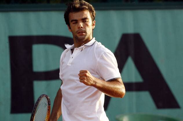 Laurent Recouderc (Frankreich) jubelt -  (pan20475) Tennis Herren French Open 2007, Grand Slam, ATP Tour Einzelbild Roland Garros Paris Freude, Tennis Herren French Open 2007, Grand Slam, ATP Tour Einzelbild Roland Garros Paris Freude,  