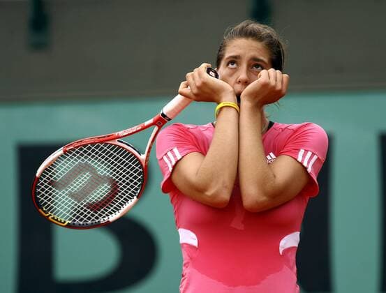 Andrea Petkovic (Deutschland) enttäuscht Tennis Damen French Open 2007, Grand Slam, WTA Tour Einzelbild Roland Garros Paris Enttäuschung, Tennis Damen French Open 2007, Grand Slam, WTA Tour Einzelbild Roland Garros Paris Enttäuschung,