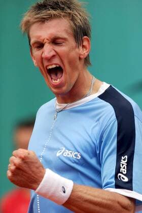 Jarkko Nieminen (Finnland) -  (pan20514) Tennis Herren French Open 2007, Grand Slam, ATP Tour Einzelbild Roland Garros Paris Freude, Begeisterung, Tennis Herren French Open 2007, Grand Slam, ATP Tour Einzelbild Roland Garros Paris Freude, Begeisterung,  