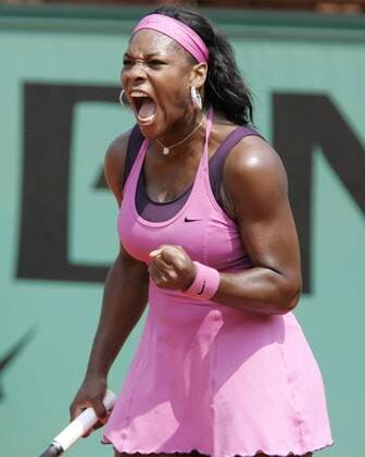 Serena Williams (USA) - Jubel Tennis Damen French Open 2007, Grand Slam, WTA Tour Einzelbild Roland Garros Paris Freude, Begeisterung, Tennis Damen French Open 2007, Grand Slam, WTA Tour Einzelbild Roland Garros Paris Freude, Begeisterung,