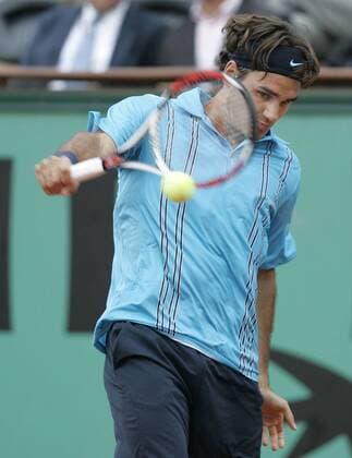 Roger Federer (Schweiz) Tennis Herren French Open 2007, Grand Slam, ATP Tour Einzelbild Roland Garros Paris Dynamik, Tennis Herren French Open 2007, Grand Slam, ATP Tour Einzelbild Roland Garros Paris Dynamik,