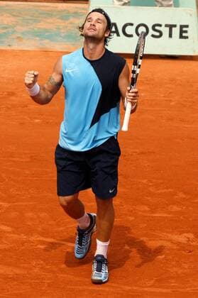 Carlos Moya (Spanien) - Siegesjubel -  (pan20576) Tennis Herren French Open 2007, Grand Slam, ATP Tour Einzelbild Roland Garros Paris Freude, Tennis Herren French Open 2007, Grand Slam, ATP Tour Einzelbild Roland Garros Paris Freude,  