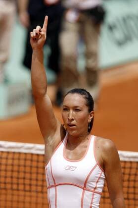 Jelena Jankovic (Serbien) jubelt -  (pan20604) Tennis Damen French Open 2007, Grand Slam, WTA Tour Einzelbild Roland Garros Paris Freude, Tennis Damen French Open 2007, Grand Slam, WTA Tour Einzelbild Roland Garros Paris Freude,  