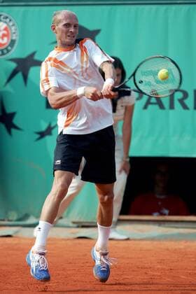 Nikolay Davydenko (Russland) Tennis Herren French Open 2007, Grand Slam, ATP Tour Einzelbild Roland Garros Paris Dynamik, Tennis Herren French Open 2007, Grand Slam, ATP Tour Einzelbild Roland Garros Paris Dynamik,