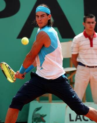 Rafael Nadal (Spanien) Tennis Herren French Open 2007, Grand Slam, ATP Tour Einzelbild Roland Garros Paris Dynamik, Tennis Herren French Open 2007, Grand Slam, ATP Tour Einzelbild Roland Garros Paris Dynamik,