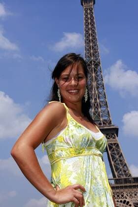 Ana Ivanovic (Serbien) vor dem Eiffelturm Tennis Damen French Open 2007, Grand Slam, WTA Tour Einzelbild Roland Garros Paris Tennis Damen French Open 2007, Grand Slam, WTA Tour Einzelbild Roland Garros Paris