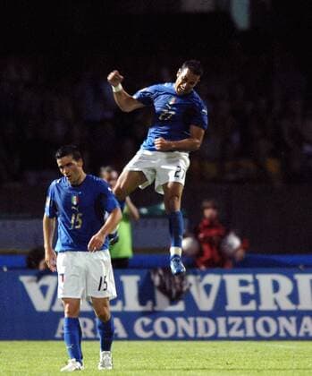 Fabio Quagliarella (re.) und Antonio di Natale (beide Italien) - Torjubel - Fußball Länderspiel Herren EM Qualifikation 2007, Nationalteam, Nationaltrikot Gruppe Kaunas Höhe, Freude, Begeisterung, Fußball Länderspiel Herren EM Qualifikation 2007, Nationalteam, Nationaltrikot Gruppe Kaunas Höhe, Freude, Begeisterung,