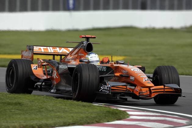 Adrian Sutil (Deutschland Spyker) in seinem Boliden Motorsport Grand Prix Herren Großer Preis von Kanada 2007, Formel 1 Weltmeisterschaft, F1, F, GP, WM, Freies Training Einzelbild Montreal Motorsport Grand Prix Herren Großer Preis von Kanada 2007, Formel 1 Weltmeisterschaft, F1, F, GP, WM, Freies Training Einzelbild Montreal