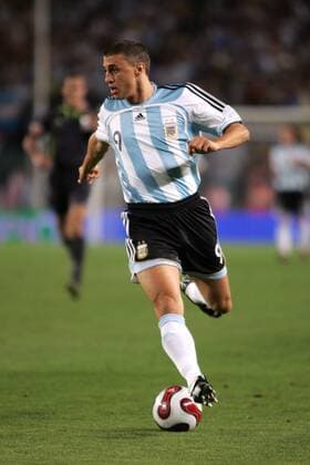 Hernan Crespo (Argentinien) am Ball - Fußball Länderspiel Herren Freundschaftsspiel 2007, Testspiel, Test, Nationalteam, Nationaltrikot Einzelbild Barcelona Dynamik, Fußball Länderspiel Herren Freundschaftsspiel 2007, Testspiel, Test, Nationalteam, Nationaltrikot Einzelbild Barcelona Dynamik,