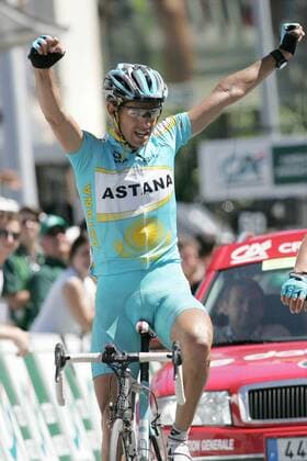 Antonio Colom Mas (Spanien Astana) gewinnt die 5. Etappe beim Dauphine Libere 2007 Radsport Herren Dauphine Libere 2007, ProTour, Straßenradsport, Straße, Rad, Einzelbild 5. Etappe: Nyons - Digne les Bains Freude, Begeisterung, Radsport Herren Dauphine Libere 2007, ProTour, Straßenradsport, Straße, Rad, Einzelbild 5. Etappe: Nyons - Digne les Bains Freude, Begeisterung,