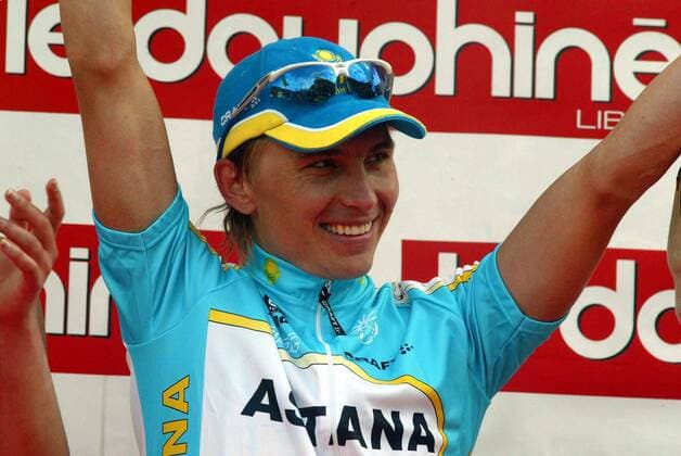 Maxim Iglinsky (Kasachstan Astana) gewinnt die 6. Etappe der Dauphine Libere 2007 -  Radsport Herren Dauphine Libere 2007 ProTour, Straßenradsport, Straße, Rad Einzelbild 6. Etappe: Gap - Valloire Freude, Radsport Herren Dauphine Libere 2007 ProTour, Straßenradsport, Straße, Rad Einzelbild 6. Etappe: Gap - Valloire Freude,