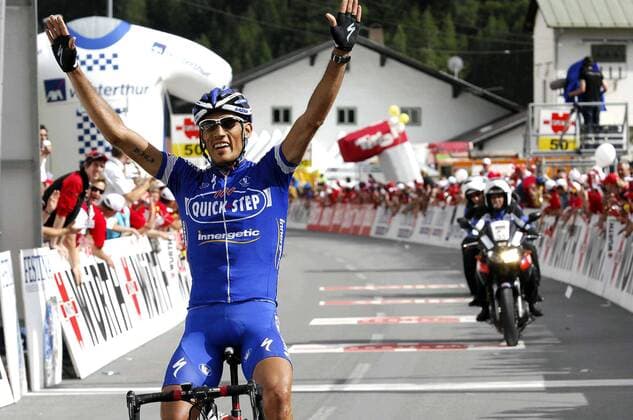 Alessandro Proni (Italien Quick Step Innergetic) gewinnt die 3. Etappe der Tour de Suisse 2007 - Radsport Herren Tour de Suisse 2007, ProTour, Straßenradsport, Straße, Rad Einzelbild 3. Etappe: Brunnen - Nauders Freude, Radsport Herren Tour de Suisse 2007, ProTour, Straßenradsport, Straße, Rad Einzelbild 3. Etappe: Brunnen - Nauders Freude,