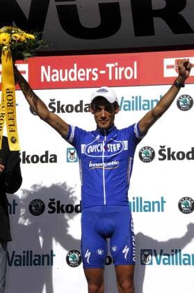 Alessandro Proni (Italien Quick Step Innergetic) gewinnt die 3. Etappe der Tour de Suisse 2007 - Radsport Herren Tour de Suisse 2007, ProTour, Straßenradsport, Straße, Rad, Fleurop Einzelbild 3. Etappe: Brunnen - Nauders Freude, Radsport Herren Tour de Suisse 2007, ProTour, Straßenradsport, Straße, Rad, Fleurop Einzelbild 3. Etappe: Brunnen - Nauders Freude,