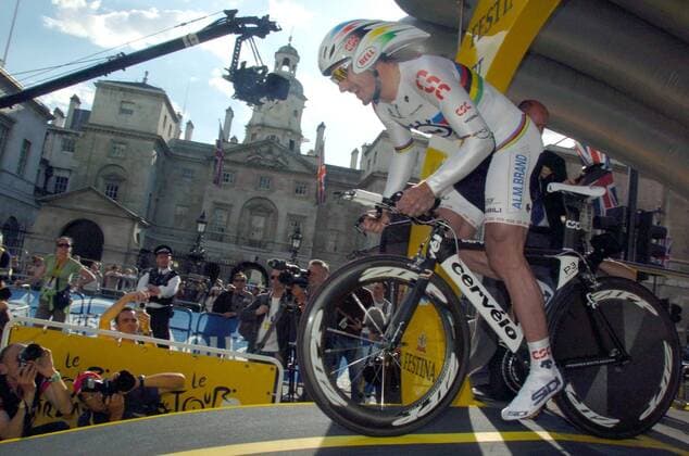 Fabian Cancellara (Schweiz CSC) - Start zum Prolog der Tour de France 2007 in London -  Radsport Herren Tour de France 2007, Straßenradsport, Straße, Rad, ProTour Einzelbild London Radsport Herren Tour de France 2007, Straßenradsport, Straße, Rad, ProTour Einzelbild London