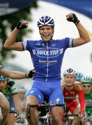 Gert Steegmans (Belgien Quick Step Innergetic) gewinnt die 2. Etappe der Tour de France 2007 Radsport Herren Tour de France 2007, ProTour, Straßenradsport, Straße, Rad Einzelbild 2. Etappe: Dünkirchen - Gent Freude, Radsport Herren Tour de France 2007, ProTour, Straßenradsport, Straße, Rad Einzelbild 2. Etappe: Dünkirchen - Gent Freude,