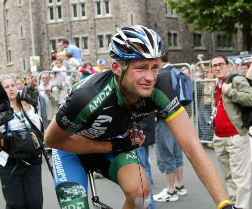 Tomas Vaitkus (Litauen Discovery Channel) gezeichnet von einem Sturz Radsport Herren Tour de France 2007, ProTour, Straßenradsport, Straße, Rad Einzelbild 2. Etappe: Dünkirchen - Gent Radsport Herren Tour de France 2007, ProTour, Straßenradsport, Straße, Rad Einzelbild 2. Etappe: Dünkirchen - Gent