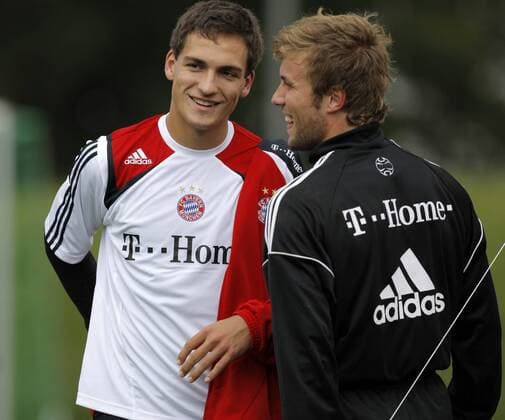 Mats Hummels (li.) und Torwart Michael Rensing (beide Bayern) haben Spaß Fußball 1. BL Herren Saison 2007 2008, Vorbereitung, Saisonvorbereitung, Trainingslager, Pressekonferenz, Pressetermin Gruppe Donaueschingen Freude, Fußball 1. BL Herren Saison 2007 2008, Vorbereitung, Saisonvorbereitung, Trainingslager, Pressekonferenz, Pressetermin Gruppe Donaueschingen Freude,