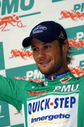 Tom Boonen (Belgien Quick Step Innergetic) im grünen Trikot bei der Siegerehrung zur 12. Etappe der Tour de France 2007 - Radsport Herren Tour de France 2007, ProTour, Straßenradsport, Straße, Rad, Porträt 12. Etappe: Montpellier - Castres Freude, Radsport Herren Tour de France 2007, ProTour, Straßenradsport, Straße, Rad, Porträt 12. Etappe: Montpellier - Castres Freude,