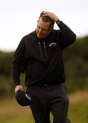 Phil Mickelson (USA) nachdenklich -  (LON2007072008) Golf Herren Britsh Open Championship 2007, PGA European Tour Einzelbild Carnoustie Enttäuschung, Golf Herren Britsh Open Championship 2007, PGA European Tour Einzelbild Carnoustie Enttäuschung,