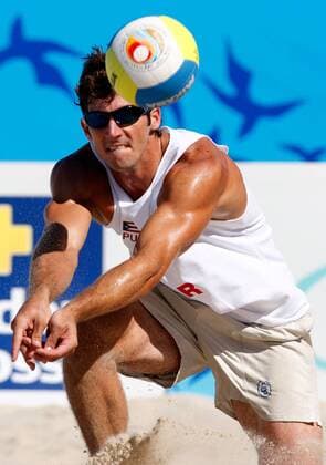 Joaquin Acosta de la Rosa (Puerto Rico) -  Beachvolleyball Herren PanAmerican Games 2007 Pan American Panamerikanische Spiele America Am Amerika, Beach, Einzelbild Rio de Janeiro Dynamik, Beachvolleyball Herren PanAmerican Games 2007 Pan American Panamerikanische Spiele America Am Amerika, Beach, Einzelbild Rio de Janeiro Dynamik,