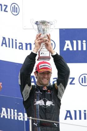 Mark Webber (Australien Red Bull) jubelt über den dritten Platz beim Großen Preis von Europa 2007 auf dem Nürburgring - Motorsport Grand Prix Herren Großer Preis von Europa 2007, Formel 1 Weltmeisterschaft, F1, F, GP, WM Einzelbild Nürburgring Nürburg Freude, Motorsport Grand Prix Herren Großer Preis von Europa 2007, Formel 1 Weltmeisterschaft, F1, F, GP, WM Einzelbild Nürburgring Nürburg Freude,