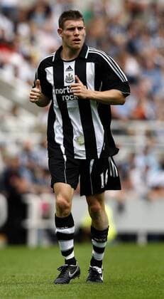 James Milner (Newcastle) - EDITORIAL USE ONLY. No use with unauthorised audio, video, data, fixture lists, club league logos or live services. Online in-match use limited to 120 images, no video emulation. No use in betting, games or single club league player publications. Fußball Herren English Premier League 2007 2008, 1. Englische Liga, Testspiel, Test, Newcastle United Einzelbild Newcastle Fußball Herren English Premier League 2007 2008, 1. Englische Liga, Testspiel, Test, Newcastle United Einzelbild Newcastle
