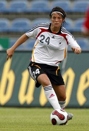 Bianca Rech (Deutschland) am Ball Fußball Länderspiel Damen Nationalteam 2007, Nationaltrikot, Test, Testspiel, Frauen, Frauenfußball, Freundschaftsspiel Einzelbild Gera Dynamik, Fußball Länderspiel Damen Nationalteam 2007, Nationaltrikot, Test, Testspiel, Frauen, Frauenfußball, Freundschaftsspiel Einzelbild Gera Dynamik,