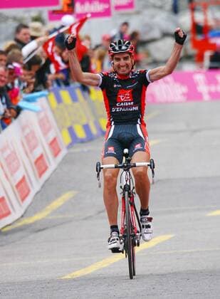 David Lopez Garcia (Spanien Caisse D Epargne) gewinnt die 5. Etappe der Deutschland Tour 2007 Radsport Herren Deutschland Tour 2007, Deutschlandtour, ProTour, Straßenradsport, Straße, Rad Einzelbild 5. Etappe: Sonthofen - Sölden Freude, Radsport Herren Deutschland Tour 2007, Deutschlandtour, ProTour, Straßenradsport, Straße, Rad Einzelbild 5. Etappe: Sonthofen - Sölden Freude,