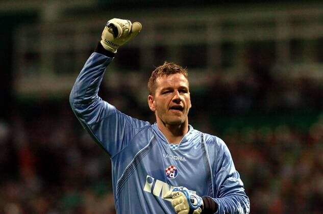 Torwart Georg Koch (Dinamo Zagreb) jubelt Fußball EC 1 Herren Champions League Qualifikation 2007 2008, NK Dinamo Zagreb, Dynamo Einzelbild Bremen Fußball EC 1 Herren Champions League Qualifikation 2007 2008, NK Dinamo Zagreb, Dynamo Einzelbild Bremen