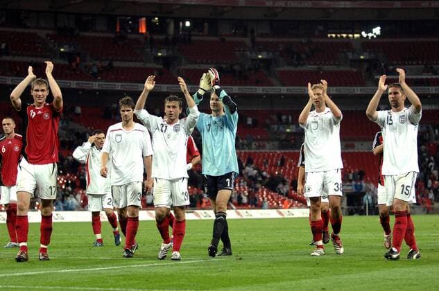 Deutschland bedankt sich bei den Zuschauern Fußball Länderspiel Herren Freundschaftsspiel 2007, Test, Testspiel, Nationalmannschaft, Nationaltrikot Gruppe London Freude, Fußball Länderspiel Herren Freundschaftsspiel 2007, Test, Testspiel, Nationalmannschaft, Nationaltrikot Gruppe London Freude,