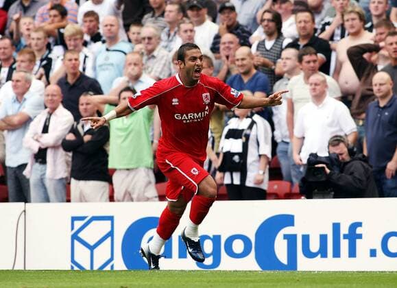 Ahmed Mido Hossam (Middlesbrough) - Torjubel -  Fußball Herren English Premier League 2007 2008, 1. Englische Liga, Middlesbrough FC Einzelbild Middlesbrough Freude, Begeisterung, Fußball Herren English Premier League 2007 2008, 1. Englische Liga, Middlesbrough FC Einzelbild Middlesbrough Freude, Begeisterung,