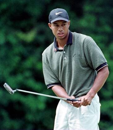 Eldrick Tiger Woods (USA) -  (AUG97041202) Golf Herren Masters Tournament 1997, PGA Tour, Einzelbild Augusta Golf Herren Masters Tournament 1997, PGA Tour, Einzelbild Augusta