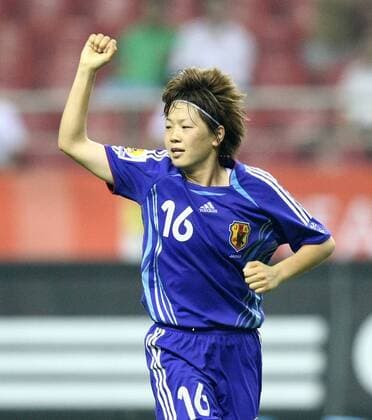 Aya Miyama (Japan) jubelt Fußball WM Damen WM 2007, Länderspiel, Nationalteam, Nationaltrikot, Frauen, Frauenfußball, Gruppe A Einzelbild Shanghai Freude, Fußball WM Damen WM 2007, Länderspiel, Nationalteam, Nationaltrikot, Frauen, Frauenfußball, Gruppe A Einzelbild Shanghai Freude,