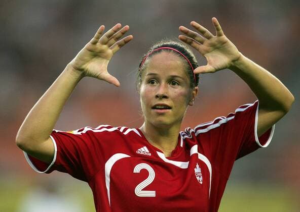 Kristina Kiss (Kanada) Fußball WM Damen WM 2007, Nationalmannschaft, Frauen, Frauenfußball, Nationaltrikot, Gruppe C, Kanada Einzelbild o0 Länderspiel, Hangzhou Fußball WM Damen WM 2007, Nationalmannschaft, Frauen, Frauenfußball, Nationaltrikot, Gruppe C, Kanada Einzelbild o0 Länderspiel, Hangzhou