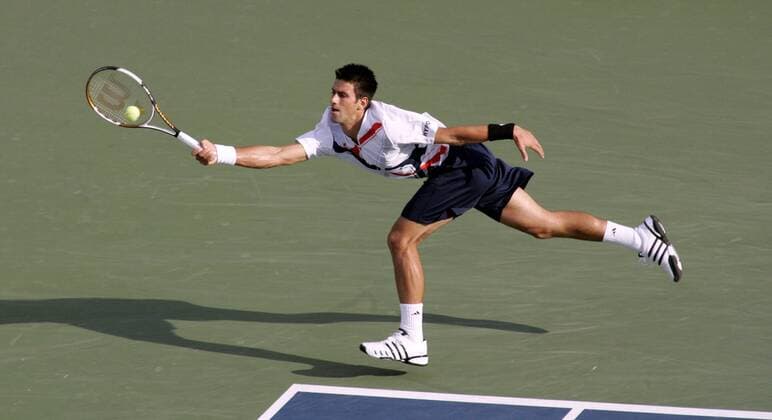 Novak Djokovic (Serbien) - (Icon3305067) Tennis Herren US Open 2007, Grand Slam, ATP Tour, Finale, Endspiel Einzelbild Flushing Meadow New York, NY, N Y Dynamik, Tennis Herren US Open 2007, Grand Slam, ATP Tour, Finale, Endspiel Einzelbild Flushing Meadow New York, NY, N Y Dynamik, EDITORIAL USE ONLY