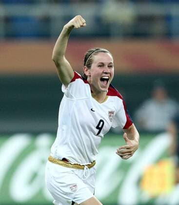 Heather O Reilly (USA) - Torjubel - Fußball WM Damen WM 2007, Länderspiel, Nationalmannschaft, Nationaltrikot, Frauen, Frauenfußball, Viertelfinale, Einzelbild Tianjin Freude, Begeisterung, Fußball WM Damen WM 2007, Länderspiel, Nationalmannschaft, Nationaltrikot, Frauen, Frauenfußball, Viertelfinale, Einzelbild Tianjin Freude, Begeisterung,