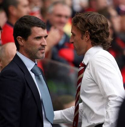 Trainer Roy Keane (Sunderland, re.) im Gespräch mit Trainerkollege Gareth Southgate (Middlesbrough) -  Fußball Herren English Premier League 2006 2007, 1. Englische Liga, FC Middlesbrough - Sunderland AFC 2:2 Gruppe Middlesbrough Fußball Herren English Premier League 2006 2007, 1. Englische Liga, FC Middlesbrough - Sunderland AFC 2:2 Gruppe Middlesbrough
