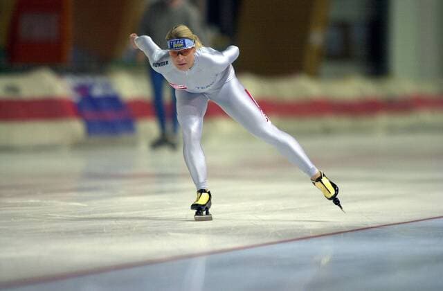 Gunda Niemann Stirnemann (Deutschland) Eisschnellauf Damen Eisschnelllauf 2003, Training Einzelbild Erfurt Dynamik, Eisschnellauf Damen Eisschnelllauf 2003, Training Einzelbild Erfurt Dynamik,